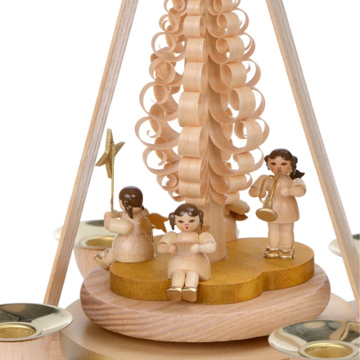 Manège à bougies et anges musiciens