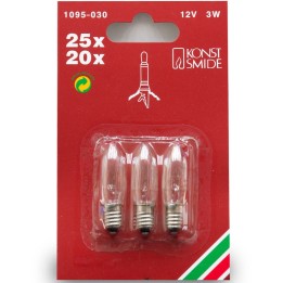 Ampoules de rechange 12V, 3W pour chandelier électrique 20 à 25 lampes, Konstsmide 1095-030 