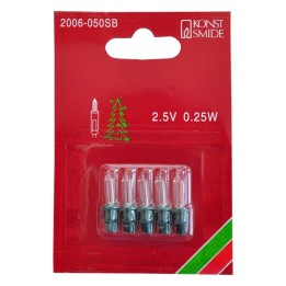 Ampoules de rechange 2,5V - 0,25 W pour guirlande de Noël, douille verte, Konstsmide 2006-050SB 