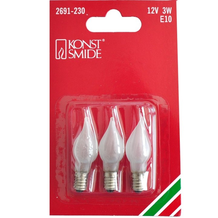 Ampoules de rechange 12V, 3W, givrée, pour guirlandes de Noël, Konstsmide 2691-230 