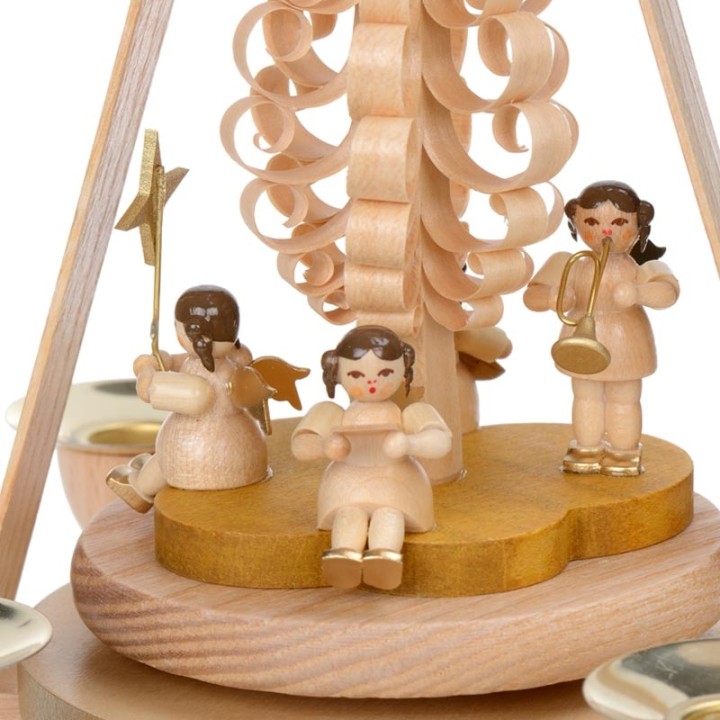 Manège à bougies et anges musiciens