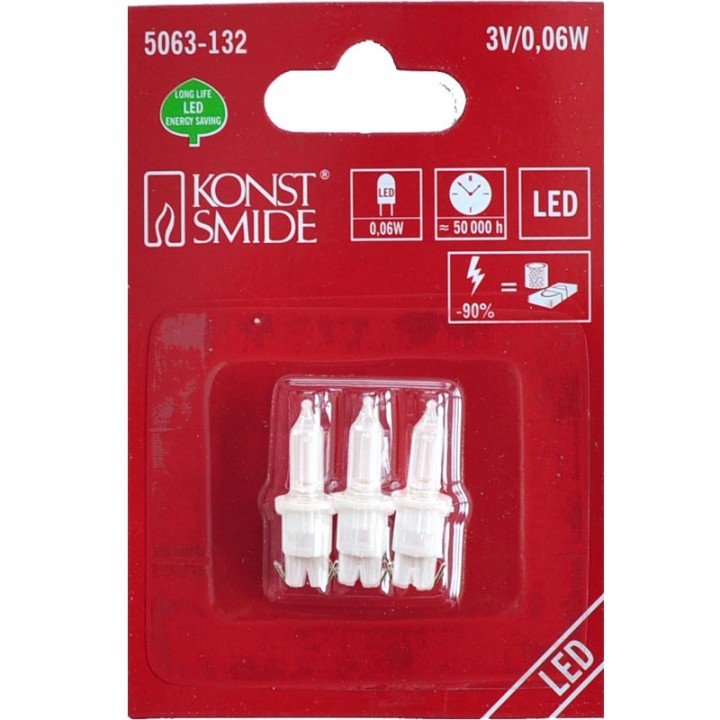 Ampoule LED de rechange  pour guirlandes électriques 3V, 0,06W, Konstsmide 5063-132 