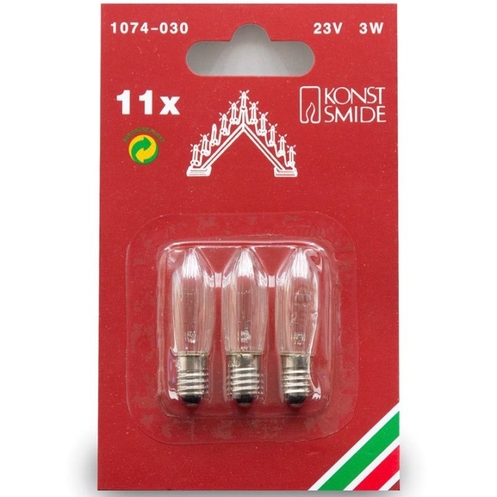 Ampoules de rechange 23V, 3W pour chandelier électrique 11 lampes, Konstsmide 1074-030 