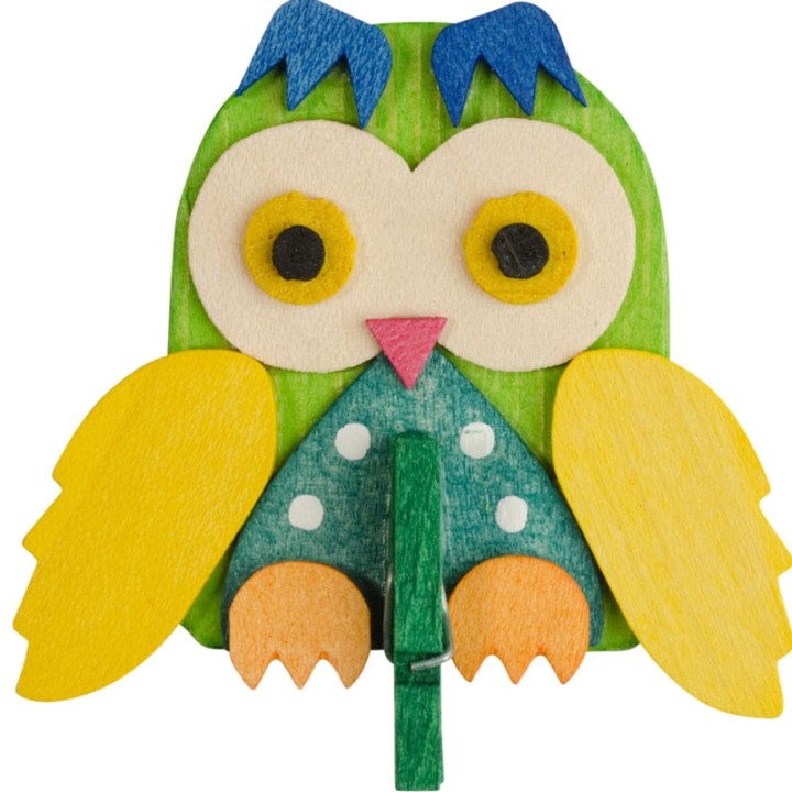 Petite chouette en bois à clipser n° 1