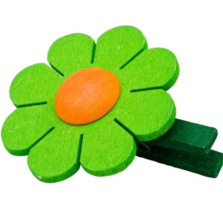 Fleur en bois  à clipser mauve