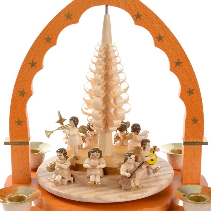 Pyramide à bougies et anges musiciens