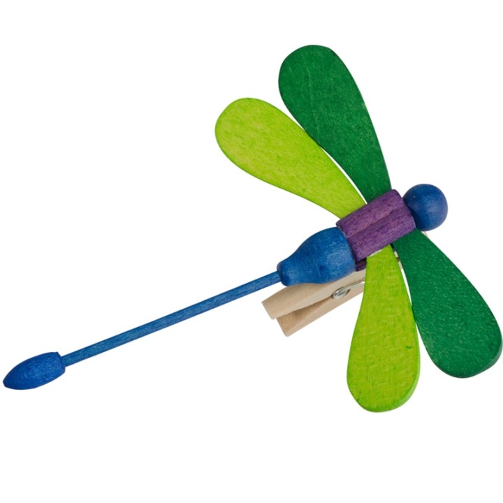 Libellule en bois à clipser n° 1