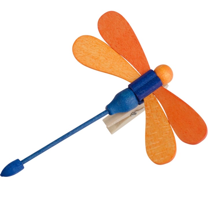 Libellule en bois à clipser n° 1