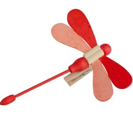 Libellule en bois à clipser n° 1