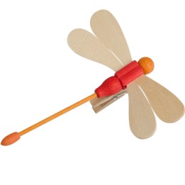 Libellule en bois à clipser n° 1
