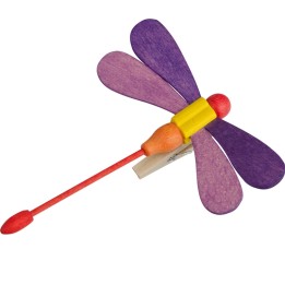 Libellule en bois à clipser n° 1