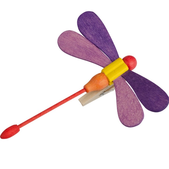 Libellule en bois à clipser n° 1