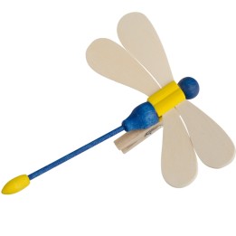 Libellule en bois à clipser n° 1