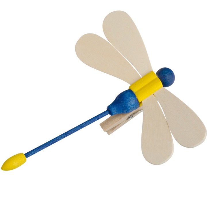 Libellule en bois à clipser n° 1