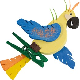 Perroquet en bois à clipser n° 1
