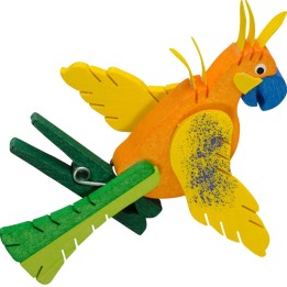 Perroquet en bois à clipser n° 2