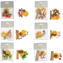Mix Pot pourri oranges séchées, cannelle, anis et déco, 30g