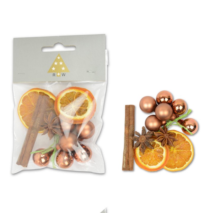 Mix Pot pourri oranges séchées, cannelle, anis et déco, 30g