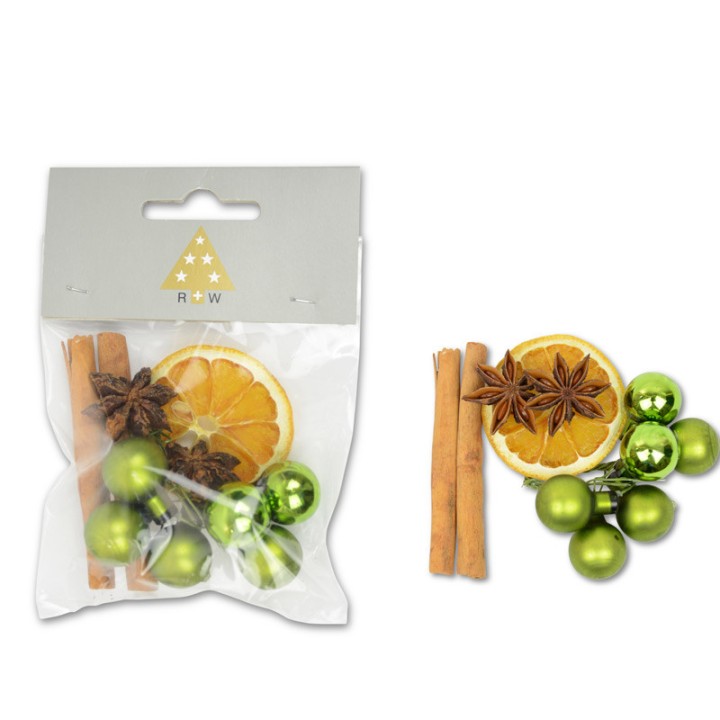 Mix Pot pourri oranges séchées, cannelle, anis et déco, 30g