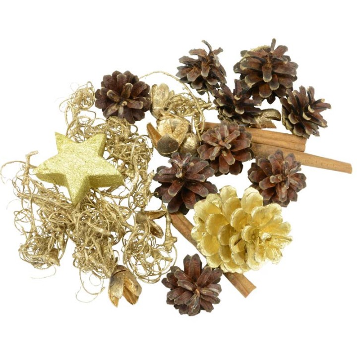 Pot pourri mélange pomme de pin, cannelle, mousse, déco, 100 g