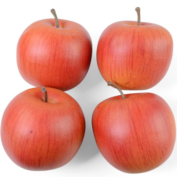 Pomme décorative rouge, 8 cm