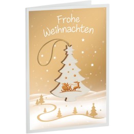 Carte de Voeux sapin de Noël, motif Père Noël