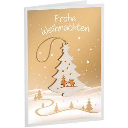 Carte de Voeux sapin de Noël, motif élan