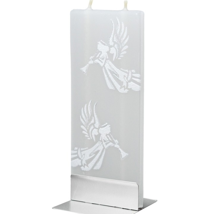Bougie design motif anges blancs et flute