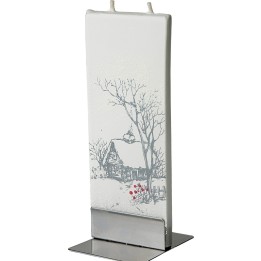 Bougie déco de Noel motif scène d'hiver