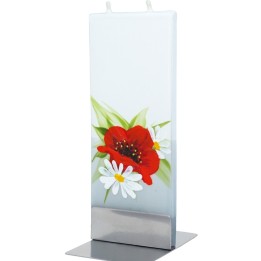 Bougie décorative motif fleur de coquelicot