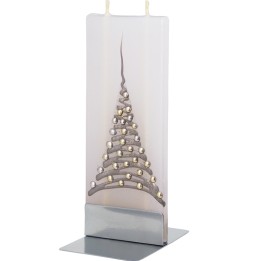Bougie déco sapin de Noël boules argent et doré