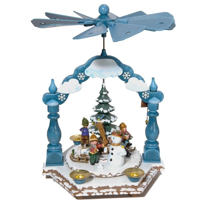 Pyramide à bougies Winterkinder enfants dans la neige