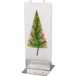 Bougie deco sapin de Noël fantasie et boules colorées