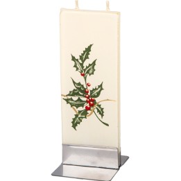 Bougie pour la décoration de Noël, feuille de houx 