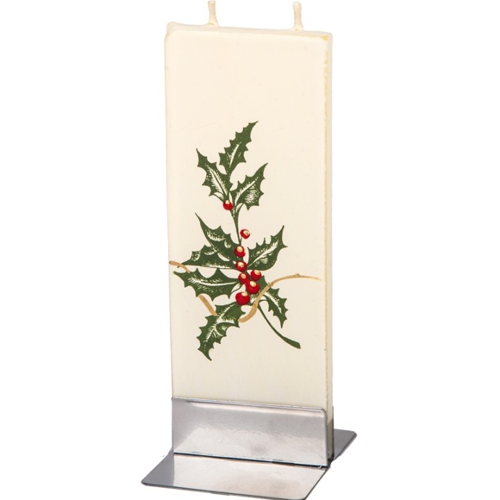Bougie pour la décoration de Noël, feuille de houx 