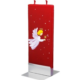 Bougie rouge de Noël et ange blanc 
