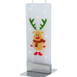 Bougie de Noel pour table enfant, élan avec cache col 