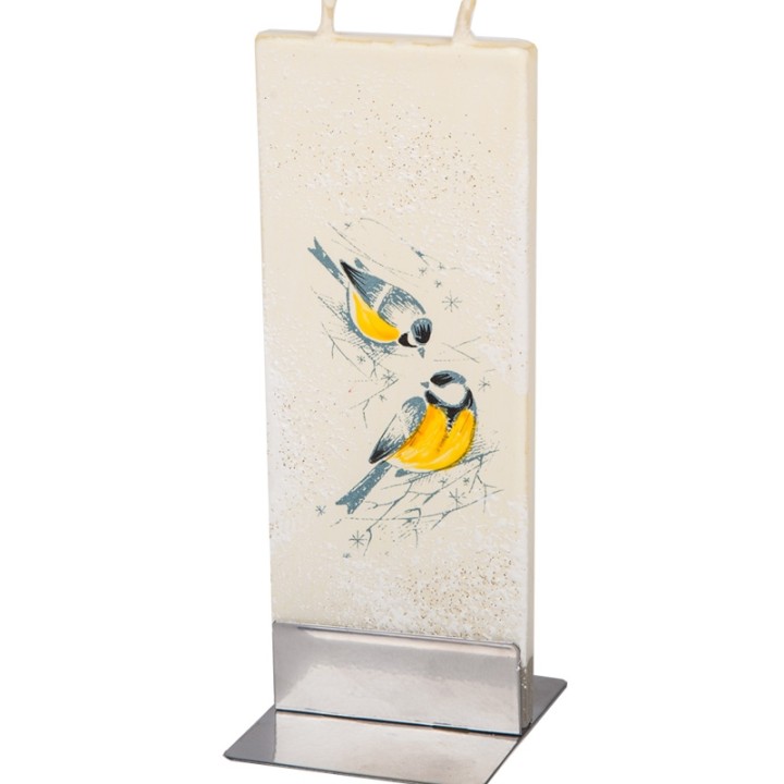 Bougie décorative d'intérieur deux mésanges sur branches