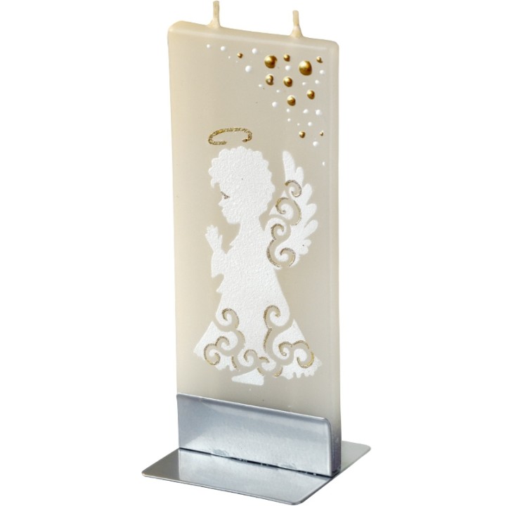 Bougie de Noel ange blanc priant