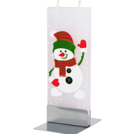Bougie bonhomme de neige qui salue