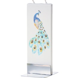 Bougie décorative paon multicolore