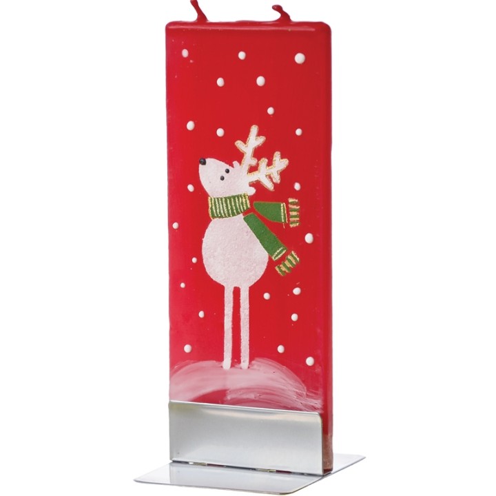 Bougie décorative élan avec écharpe cache-col