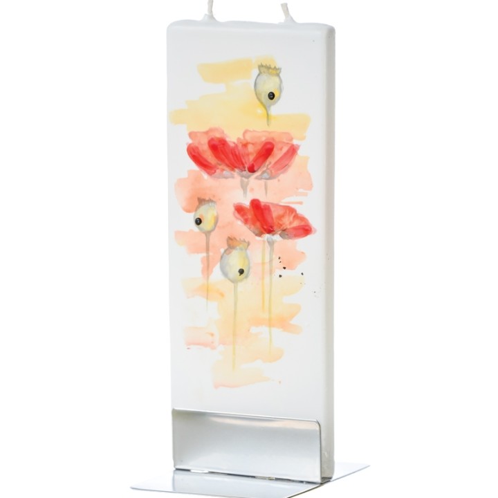 Bougie décorative coquelicots
