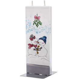 Bougie de Noel couple bonhomme de neige