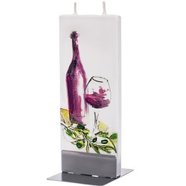 Bougie design bouteille vin rouge et verre
