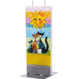 Bougie design Rosina Wachtmeister, famille chat sous le soleil