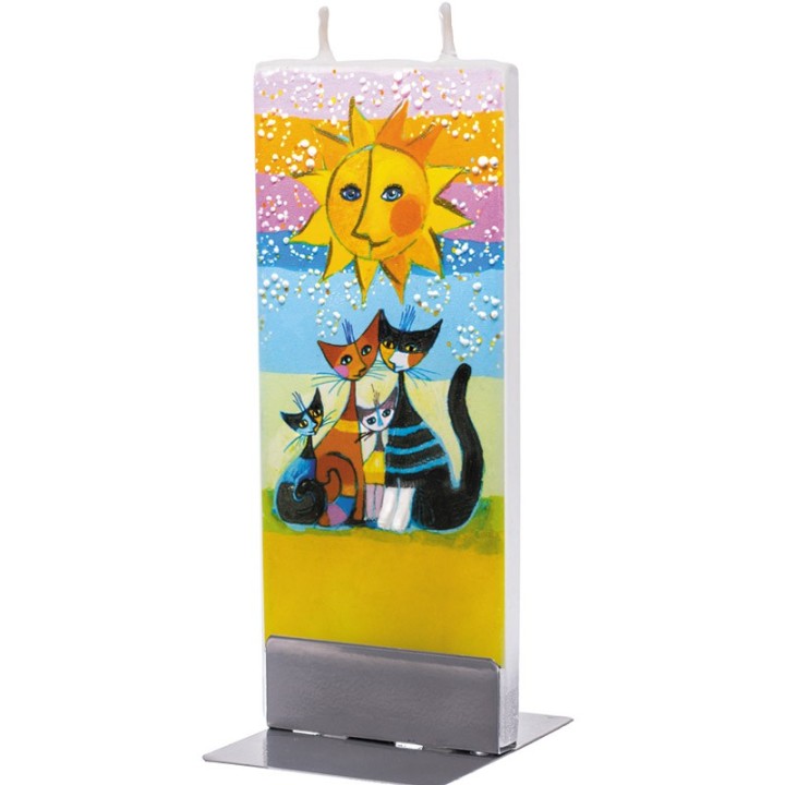 Bougie design Rosina Wachtmeister, famille chat sous le soleil
