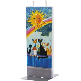 Bougie design Rosina Wachtmeister, chats sous l'arc en ciel