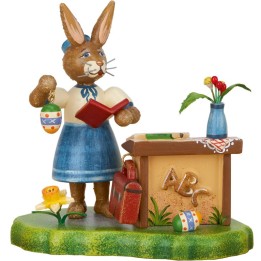 Lapin de Pâques en bois institutrice 