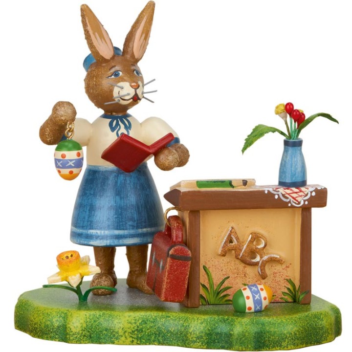 Lapin de Pâques en bois institutrice 